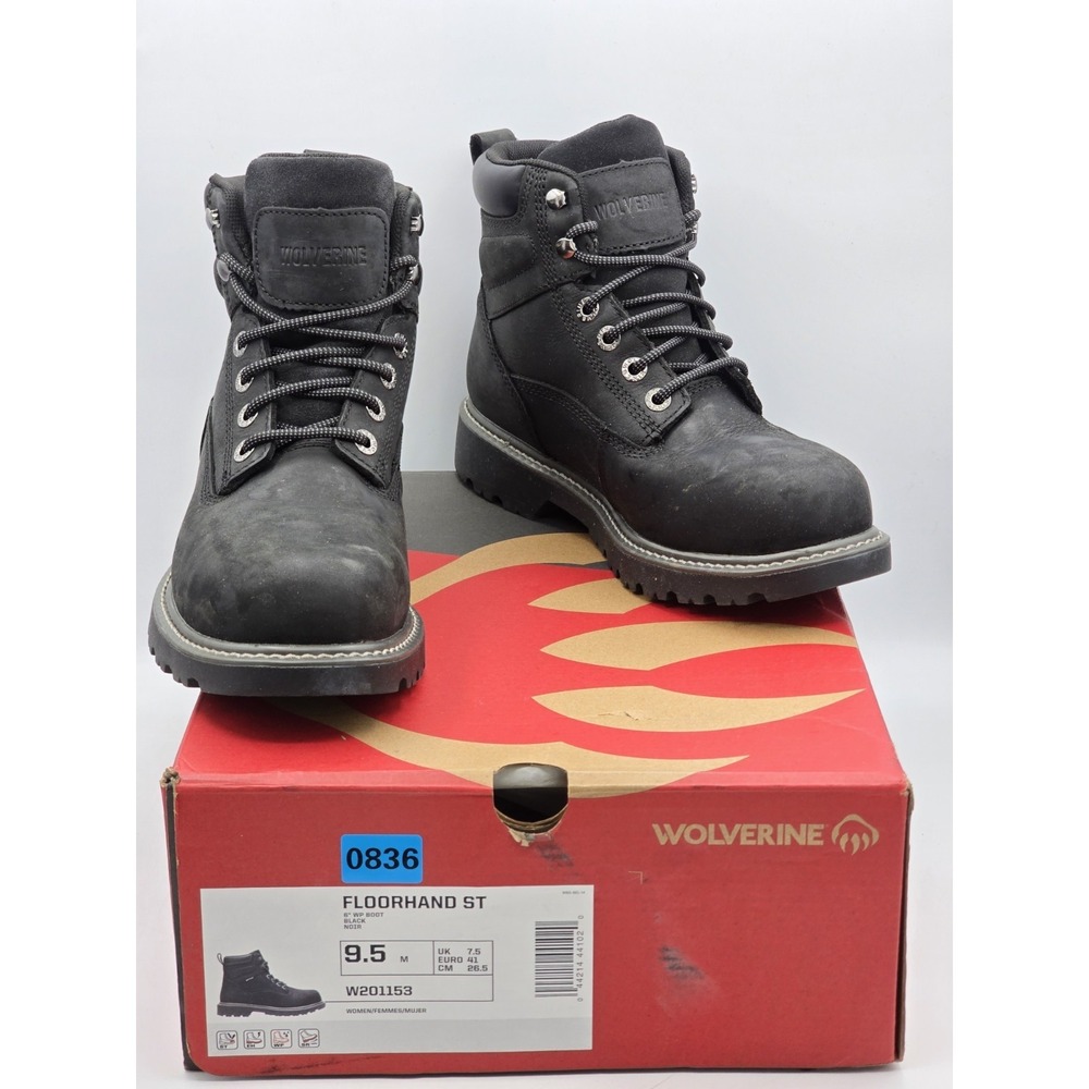 Women's Sz 9.5 - Wolverine Floorhand Stee Toe 6 Inch‎ Waterproof Boot Black